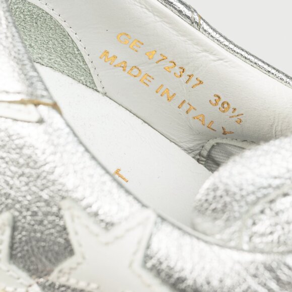 Saint Laurent Court Classic Star Metallic Silver Low-Top Sneakers - Picture 10 of 10